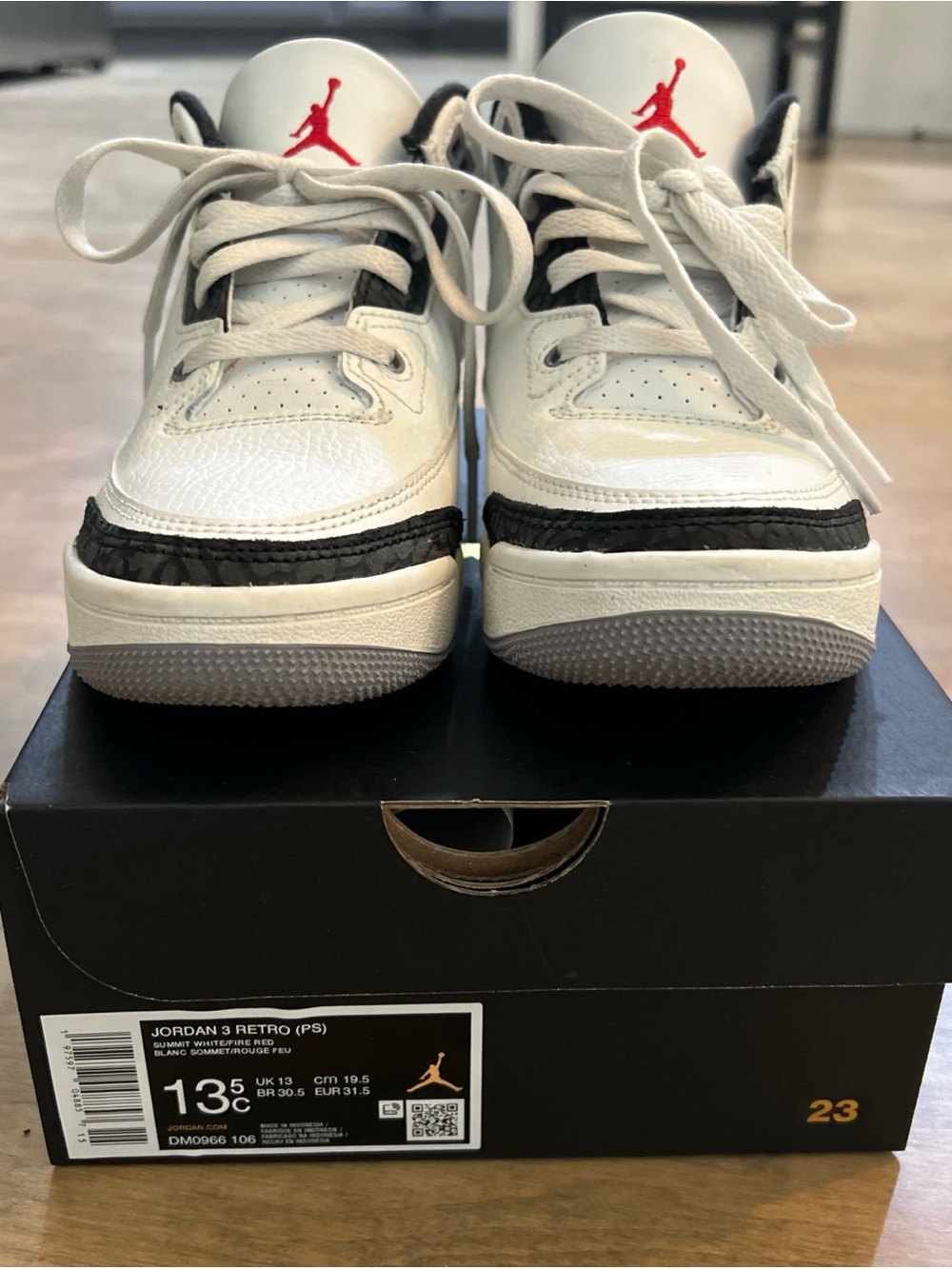 2024 Nike Air Jordan 3 Retro PS (Kids) - Cement Grey White/Black with Red